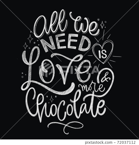 Chocolate hand lettering chalk quotes. Chocolate hand lettering chalk quotes. 72037112