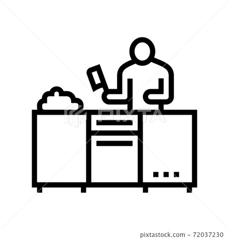 chef cooking meat line icon vector illustration 72037230