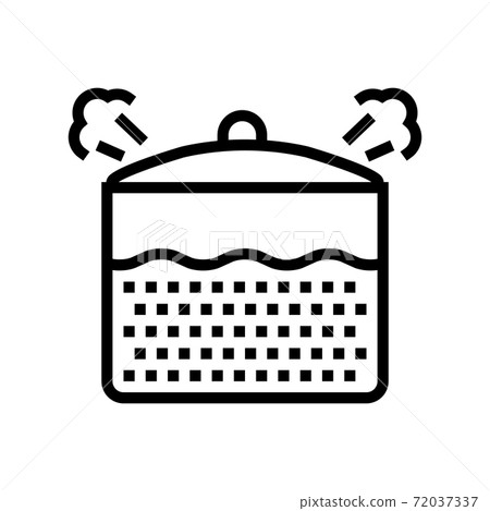 boiling oatmeal line icon vector illustration boiling oatmeal line icon vector illustration 72037337