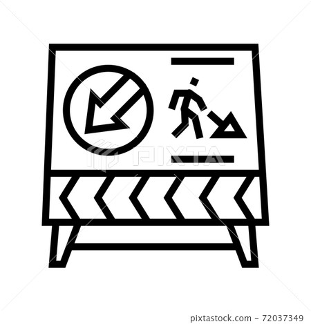 road construction sign line icon vector illustration 72037349