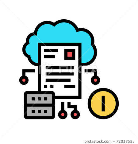 cloud storage incident color icon vector illustration 72037583