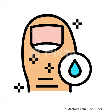 healthy clean toe nail, hygiene color icon vector illustration healthy clean toe nail, hygiene color icon vector illustration 72037595