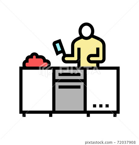 chef cooking meat color icon vector illustration 72037908