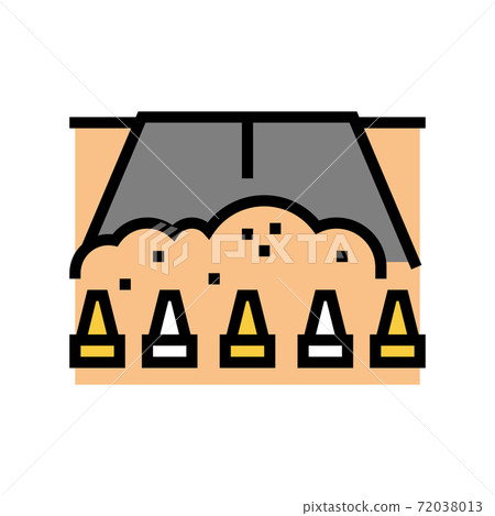 closed road for reconstruction color icon vector illustration 72038013