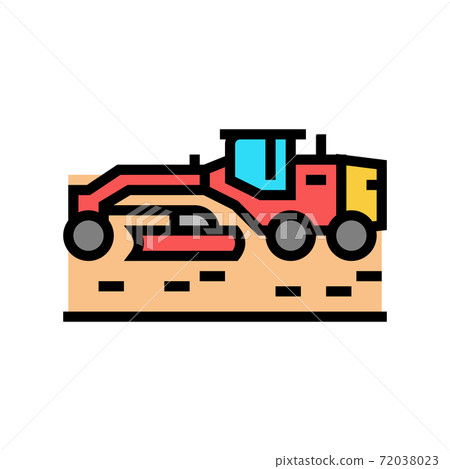 machine for road construction color icon vector... - Stock Illustration ...