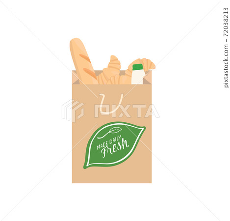 French Fries In The Paper Bag Isolated On White Stock Photo