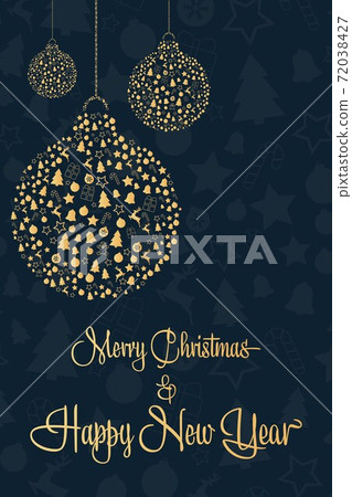 Happy New Year and Merry Christmas . Holiday concept. Template for background, banner, card, poster 72038427