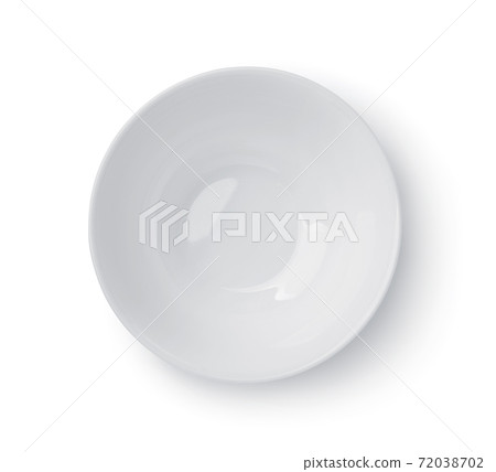 Top view of white empty ceramic dip bowl 72038702