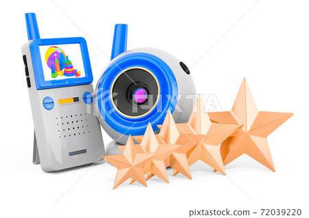 Customer rating of baby cam concept. 3D rendering Customer rating of baby cam concept. 3D rendering 72039220