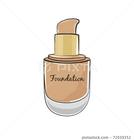 Beige foundation skin makeup in elegant bottle. Beige foundation skin makeup in elegant bottle. 72039352