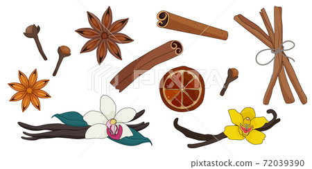 Christmas spices for hot beverages and pastry. 72039390