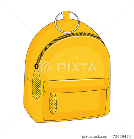 Yellow backpack isolated on white background. - Stock Illustration