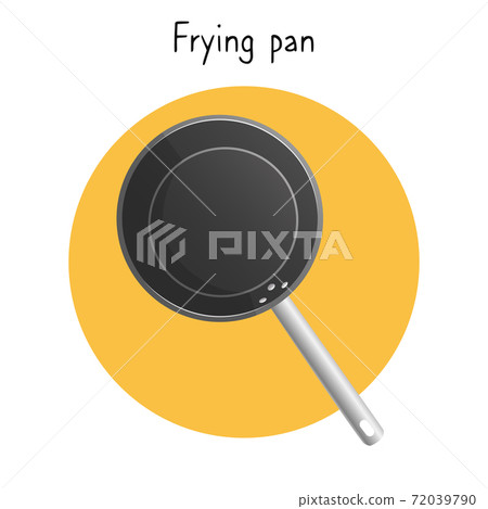 Empty black frying pan on white background. Empty black frying pan on white background. 72039790