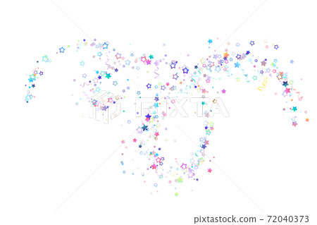 Multi colored confetti, serpentine falling 72040373