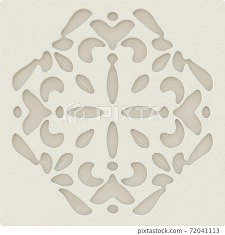 Ornamental Geometric Beige Color Leather Pattern Design 72041113