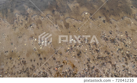 Lake shore sand and stones under the water Texture  72041210