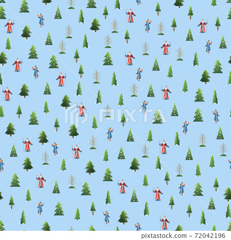 New Year Christmas elements vector pattern illustration 72042196