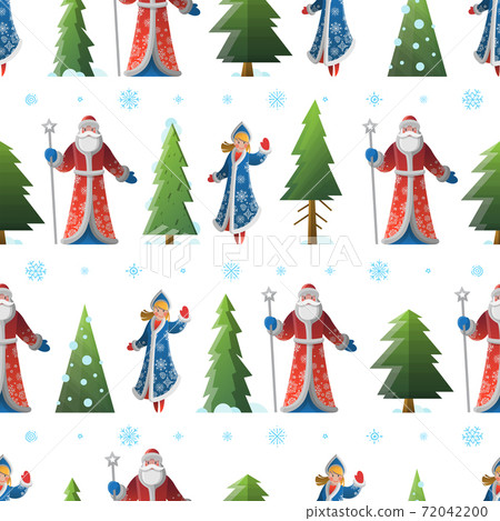 New Year Christmas elements vector pattern illustration 72042200