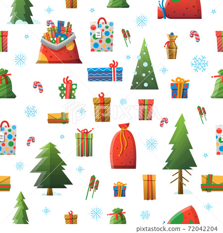 New Year Christmas elements vector pattern illustration New Year Christmas elements vector pattern illustration 72042204