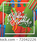 Happy New Year greeting card with lettering 72042226