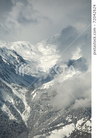 Mountains cloudy landscape 72042624