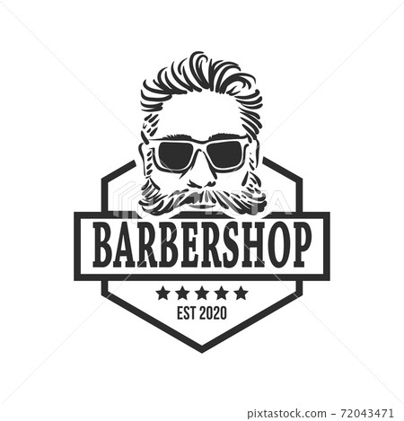 Logo Template Barber shop. Barbershop hipster logo character, vector  illustratio , #ad, #shop, #Barbershop, #hipster,…