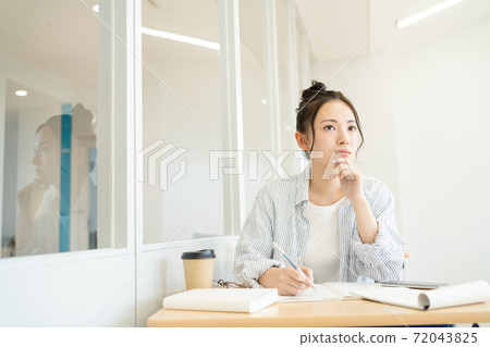 Female college student classroom university campus life image 72043825