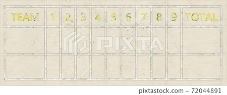 用鉛筆在紙上畫的棒球記分卡 72044891