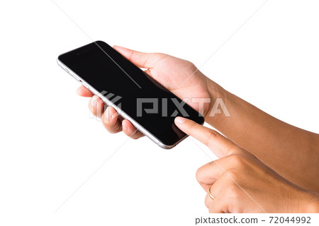 Woman hand holding a smartphone blank white screen Woman hand holding a smartphone blank white screen 72044992