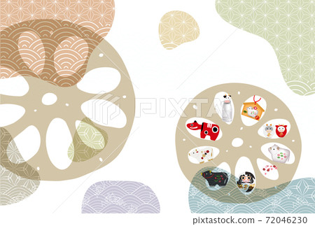 Japanese New Year's card Zodiac background 72046230