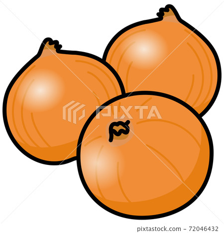 White back cut illustration material of onion with three colons 72046432