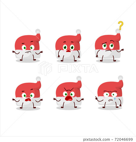 Cartoon character of red santa hat with what expression Cartoon character of red santa hat with what expression 72046699