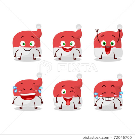 Cartoon character of red santa hat with smile expression Cartoon character of red santa hat with smile expression 72046700