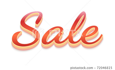 Sale. Volumetric, three-dimensional text with Sale. Volumetric, three-dimensional text with 72046815