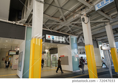 Cityscape in front of Nakameguro Station ticket gate under guard Meguro-ku, Tokyo Cityscape in front of Nakameguro Station ticket gate under guard Meguro-ku, Tokyo 72047033