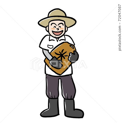 Illustration of a male rice farmer 72047087