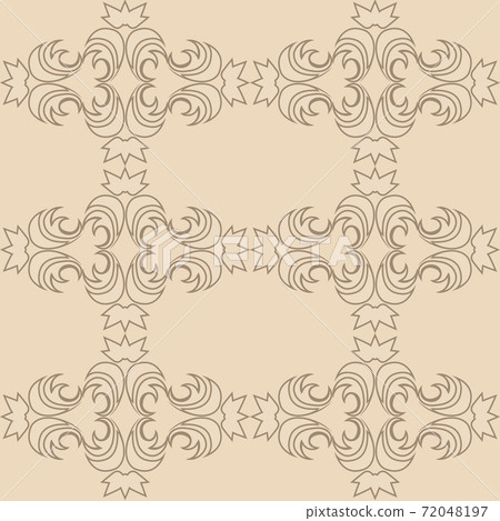 Floral seamless pattern in pastel colors in a linear style. Decoration for tiles or fabrics. Floral seamless pattern in pastel colors in a linear style. Decoration for tiles or fabrics. 72048197