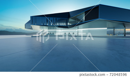 Steel and glass modern building exterior 72048596