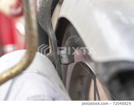 Bicycle front wheel brake shoes after wear Bicycle front wheel brake shoes after wear 72048829