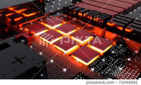 Abstract Central Computer Processors Concept. 3D illustration Abstract Central Computer Processors Concept. 3D illustration 72048892