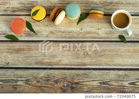 Macaron生產圖像上木背景 Macaron生產圖像上木背景 72049075
