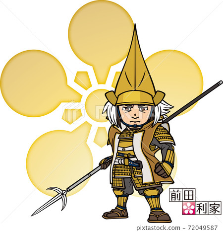 Maeda Toshiie, armed with a spear and facing the front [3 heads, family crest] 72049587
