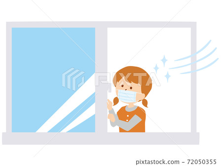 Illustration of a girl ventilating Illustration of a girl ventilating 72050355