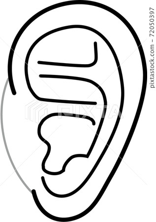 Line art of ears - Stock Illustration [72050397] - PIXTA