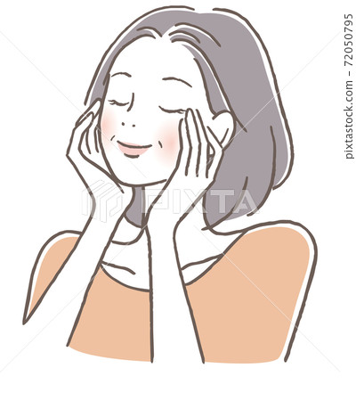 將手放在臉頰上並舒適地閉上眼睛的女高管 將手放在臉頰上並舒適地閉上眼睛的女高管 72050795