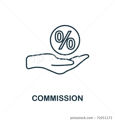 Commission icon. Simple line element from... - Stock Illustration ...