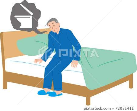想要在睡覺時上廁所的老人 想要在睡覺時上廁所的老人 72051411