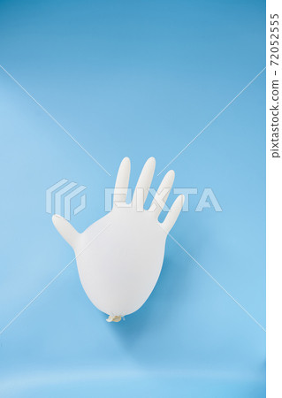 blown up rubber gloves