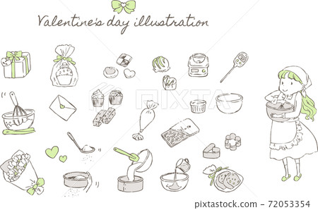 圖組的女孩做糖果和情人節 圖組的女孩做糖果和情人節 72053354