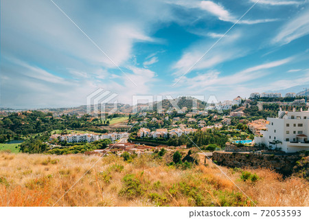 Andalusia region, Spain. Summer View Of Village With White Houses. Real Estate 72053593